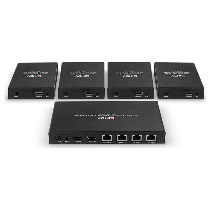 Lindy 38262 Extensor y Divisor HDMI 4K60 de 4 Puertos Cat.6 70m Lindy 38262 Extensor y Divisor HDMI 4K60 de 4 Puertos Cat.6 70m