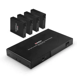 Lindy Extensor Splitter HDMI 4K60 de 4 Puertos con Cat.6 hasta 70m