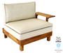 DKD Home Decor Outek 26 Sillón de Jardín y Terraza de Madera de Acacia y Poliéster Resistente al Agua y UV, Color Marrón/Beige, 85 x 70 x 98 cm