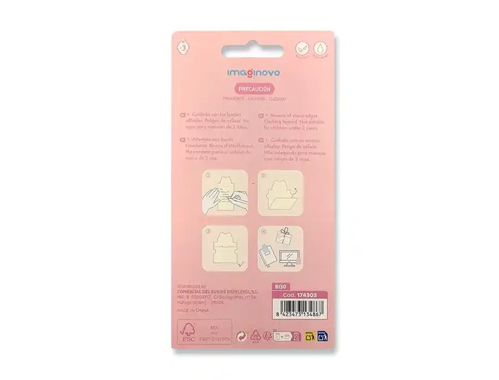 Imaginovo Bloc Notas Adhesivas Gato con Mensaje Trasero 20 Hojas 85x164 mm