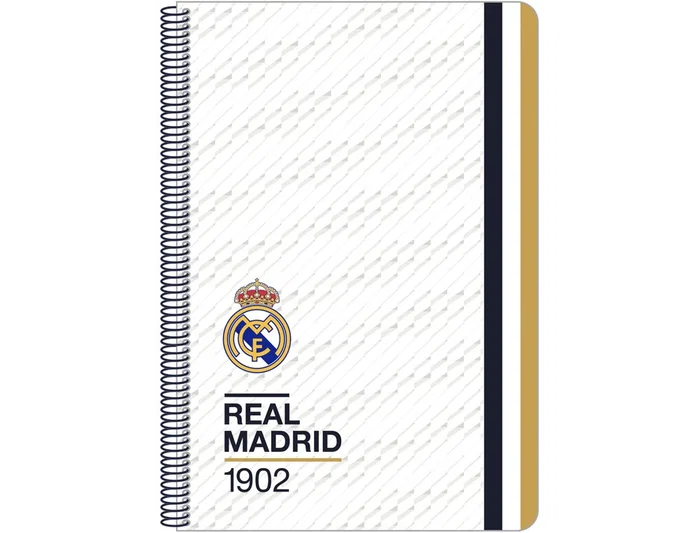 Safta Cuaderno Espiral Folio Real Madrid 1ª Equipación 23-24 Safta Cuaderno Espiral Folio Real Madrid 1ª Equipación 23-24