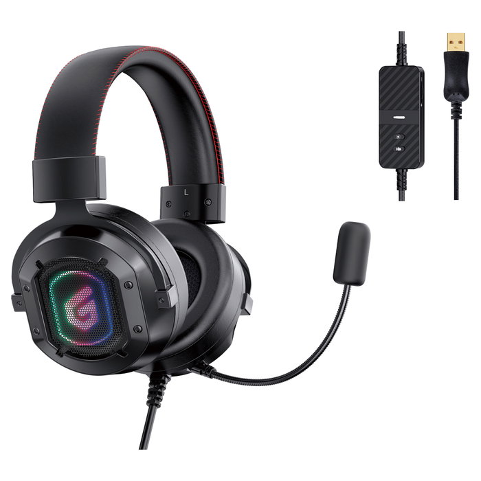 Conceptronic ATHAN02B Auriculares Gaming 7.1 USB con Micrófono y LED RGB