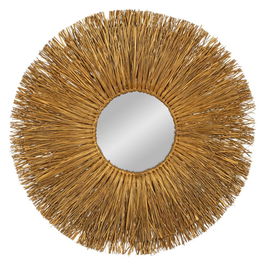 Espejo Fibra Natural Decoración 80 X 5 X 80 cm