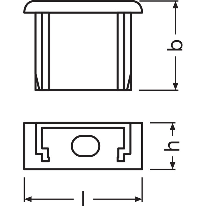 Ledvance PF02/EC/H Tapones finales de perfil plano para tiras LED, Pack de 2