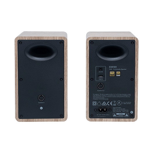 Edifier M60 Altavoces Bluetooth 2.0 66W, Rango 58-40000Hz, Negro/Madera, 4 Drivers, Conectividad Inalámbrica y Cable USB-C/Auxiliar