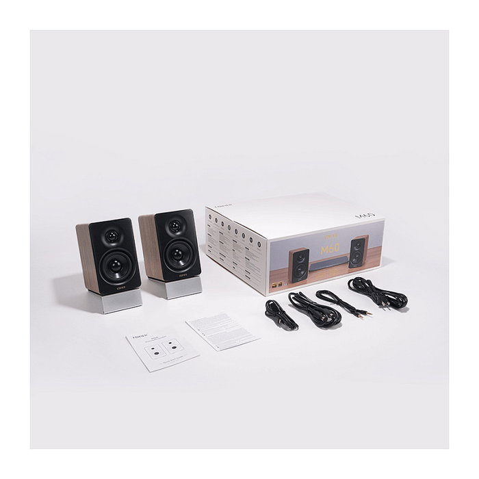 Edifier M60 Altavoces Bluetooth 2.0 66W, Rango 58-40000Hz, Negro/Madera, 4 Drivers, Conectividad Inalámbrica y Cable USB-C/Auxiliar