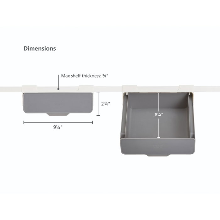 Joseph Joseph CupboardStore Under-Shelf Drawer Gris/Blanco Joseph Joseph CupboardStore Under-Shelf Drawer Gris/Blanco