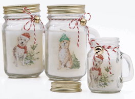 DKD Home Decor Set de 3 Velas de Cristal en Jarra 80 g
