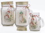 DKD Home Decor Set de 3 Velas de Cristal en Jarra 80 g