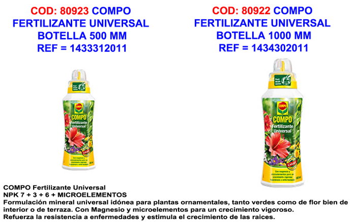 Compo Fertilizante Universal 500 ml Compo Fertilizante Universal 500 ml