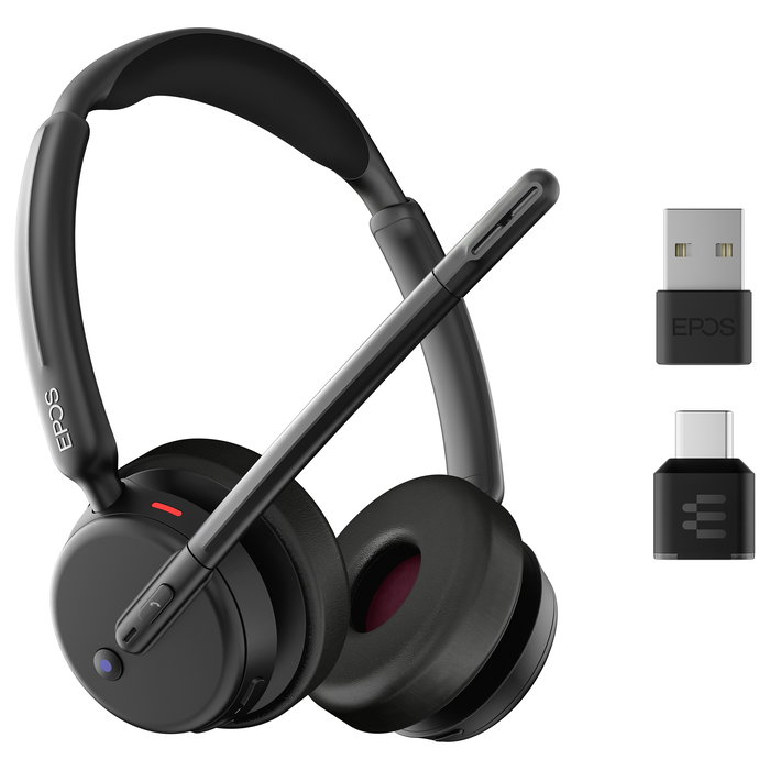 EPOS Auriculares Bluetooth Inalámbrico y Alámbrico Impact 500 MS UC ANC WL USB-C+A Certificado para Microsoft Teams
