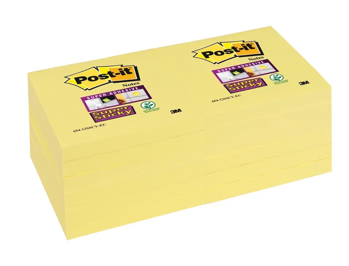 Post-it Bloc de Notas Adhesivas Super Sticky 76x127 mm Amarillo