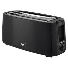 Edm Tostadora Black Design de doble ranura larga, 1400W, Negro