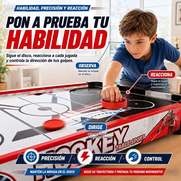 JugaToys Air Hockey eléctrico juego de mesa 69x36x16cm JugaToys Air Hockey eléctrico juego de mesa 69x36x16cm