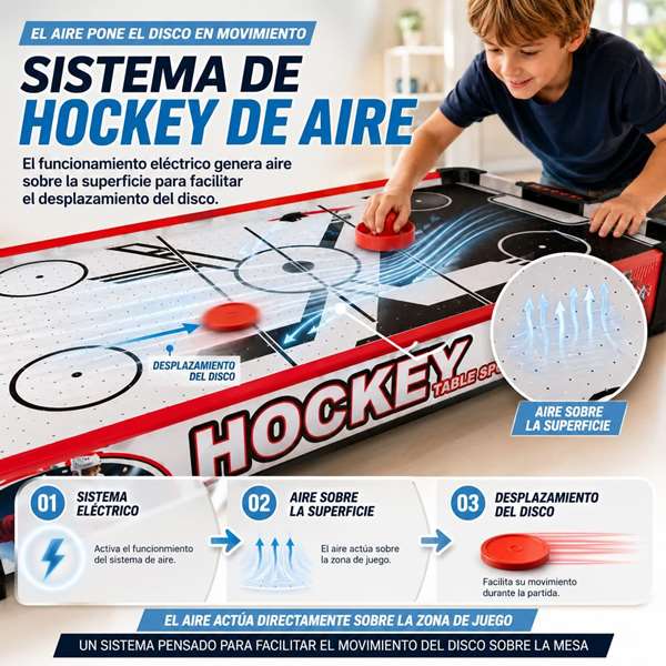 JugaToys Air Hockey eléctrico juego de mesa 69x36x16cm JugaToys Air Hockey eléctrico juego de mesa 69x36x16cm