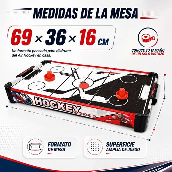 JugaToys Air Hockey eléctrico juego de mesa 69x36x16cm JugaToys Air Hockey eléctrico juego de mesa 69x36x16cm
