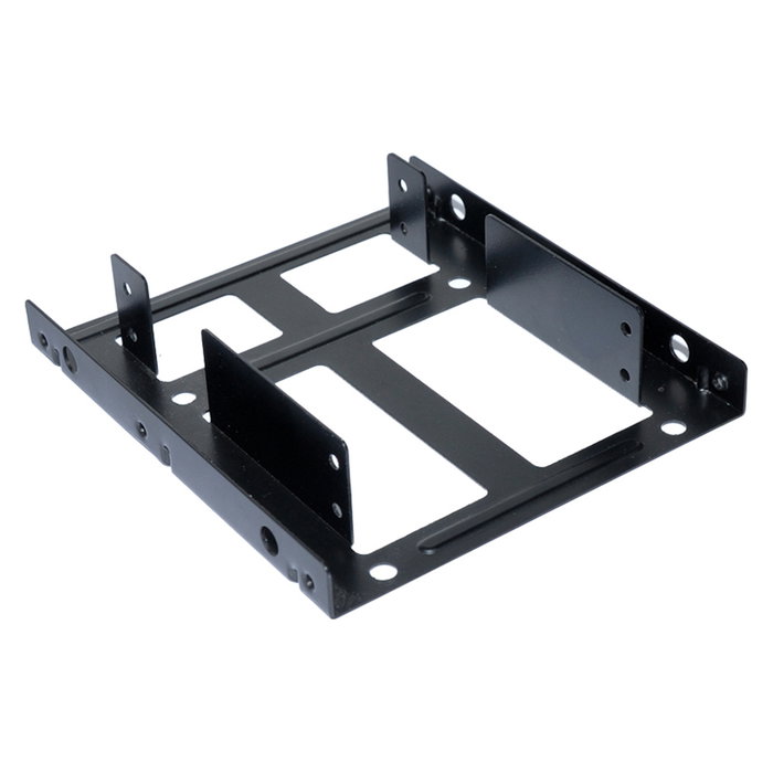 Ultron Einbaurahmen Interno 377215 para 2x Unidades 2.5" o 3.5" HDD/SSD, Marco de Montaje en Metal Negro con Tornillos Incluidos