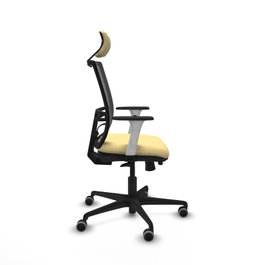 PIQUERAS Y CRESPO Silla de oficina Yunquera con mecanismo Sincro/Traslack Crema y Negro