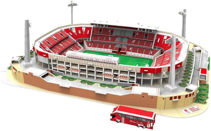 Eleven Force Estadio Los Cármenes Granada CF Réplica 3D 98 Piezas Fácil Montaje Sin Herramientas ni Pegamento Medidas 48x34 cm