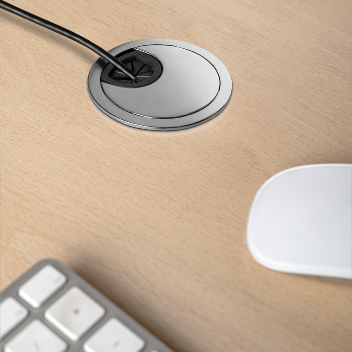 Emuca Lote de 8 tapas pasacables circulares, diámetro 60mm, para encastrar, Zamak, Cromado Emuca Lote de 8 tapas pasacables circulares, diámetro 60mm, para encastrar, Zamak, Cromado