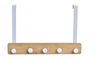 DKD Home Decor Perchero Scandi Blanco Natural Metal Bambú 4.8 x 25.5 x 38.5 cm