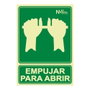 Normaluz Señal de Evacuación PVC 'Empujar Para Abrir' Clase B 22.4x30 cm - Rótulo de Emergencia Profesional y Doméstico