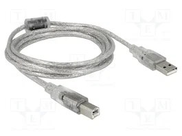 DeLOCK Cable USB 2.0 Tipo-A a Tipo-B 2 m transparente