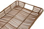 DKD Home Decor Bandeja Tropical Set de 3 Piezas Ratan y Metal Natural 32 x 6 x 44 cm