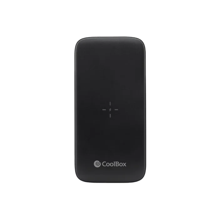 CoolBox COO-PB10KW-BK1 Power Bank 10000mAh con Carga Inalámbrica Qi 15W, Carga Rápida PD 3.0 y QC 4.0, Puerto USB-C/USB-A/Lightning, Color Negro