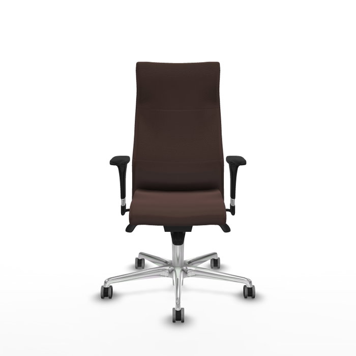 PIQUERAS Y CRESPO Sillón Albacete Marrón oscuro con mecanismo Sincro y base aluminio PIQUERAS Y CRESPO Sillón Albacete Marrón oscuro con mecanismo Sincro y base aluminio