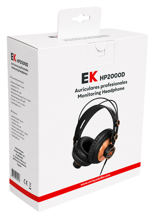 Ek Auricular EK HP2000D para estudios de grabación y monitorización Ek Auricular EK HP2000D para estudios de grabación y monitorización