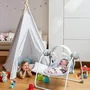 Chicco Columpio Balancín Automático Relax & Play para Bebé - 5 Velocidades, Música, Barra de Juegos, Respaldo Reclinable, Plegable Gris