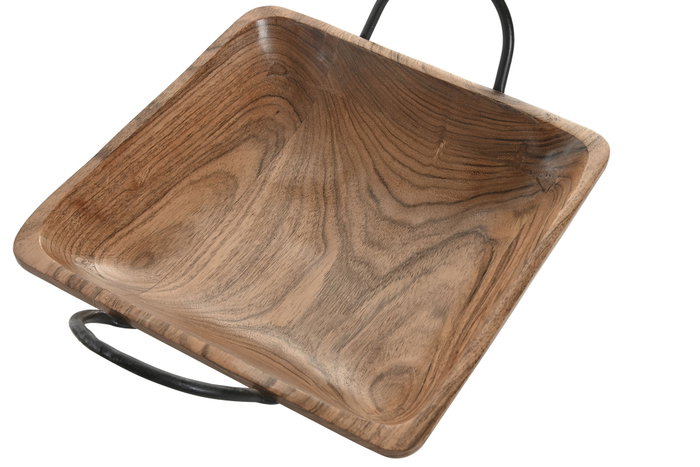DKD Home Decor Centro Mesa Vintage Marron Negro Set de 3 36 x 9 x 38 cm