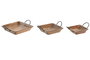 DKD Home Decor Centro Mesa Vintage Marron Negro Set de 3 36 x 9 x 38 cm