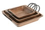 DKD Home Decor Centro Mesa Vintage Marron Negro Set de 3 36 x 9 x 38 cm