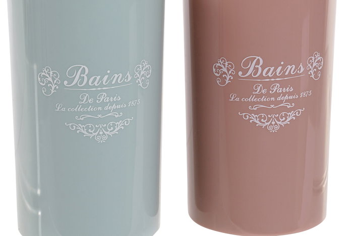 DKD Home Decor Bains rosa Vaso Tradicional Azul Rosa 7 x 11.5 x 7 cm (12 Unidades)