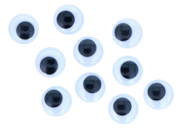 Innspiro Ojos Móviles Negros Autoadhesivos Redondos 15mm, 48u