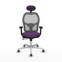 PIQUERAS Y CRESPO Silla de oficina Jorquera con mecanismo Sincro/Traslack, Morado y Gris
