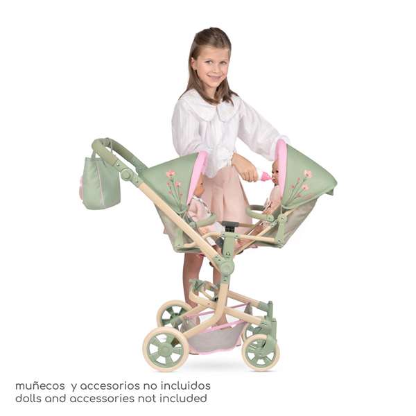 Decuevas Silla Gemelar Plegable Botanic Multiposición para Muñecas hasta 52 cm, 42x55x91 cm, Recomendado 3+ Años