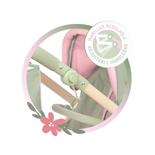 Decuevas Silla Gemelar Plegable Botanic Multiposición para Muñecas hasta 52 cm, 42x55x91 cm, Recomendado 3+ Años