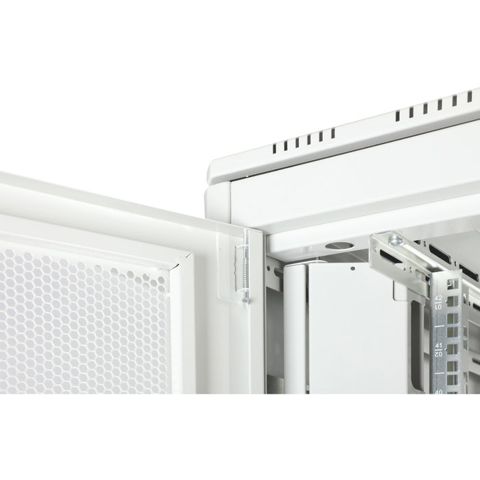 Digitus Unique 42HE Armario de Red / Bastidor Independiente 42U, 800 kg de Carga, 800x800 mm, Gris, con Ruedas, Patas Ajustables y Gestión de Cables