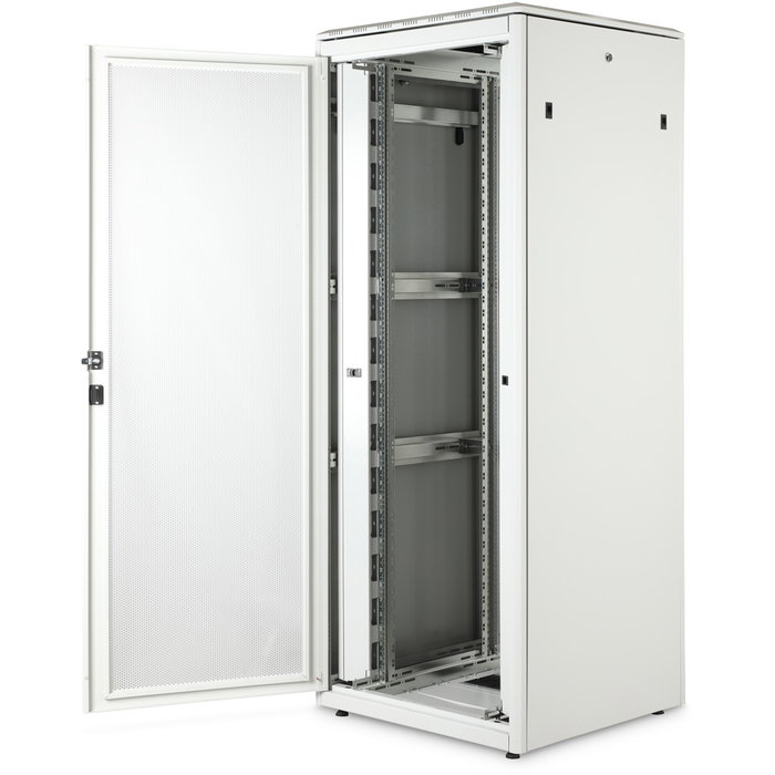 Digitus Unique 42HE Armario de Red / Bastidor Independiente 42U, 800 kg de Carga, 800x800 mm, Gris, con Ruedas, Patas Ajustables y Gestión de Cables