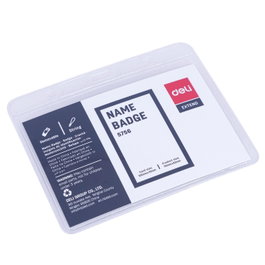Deli Portanombres Verticales de PVC con Cordón y Clip (50 unidades)