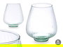 Giftdecor Jarron Vidrio Reciclado Rayado 25 cm Transparente 22x26x22 cm (Set de 3)