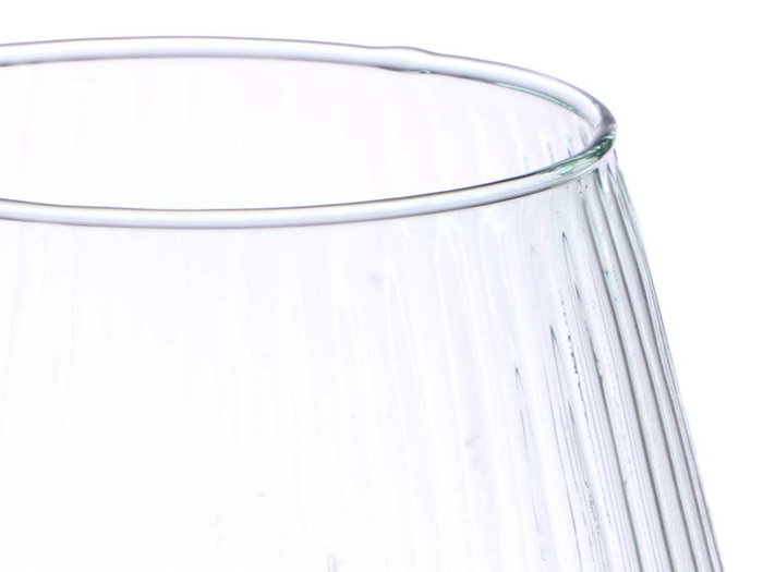 Giftdecor Jarron Vidrio Reciclado Rayado 25 cm Transparente 22x26x22 cm (Set de 3)