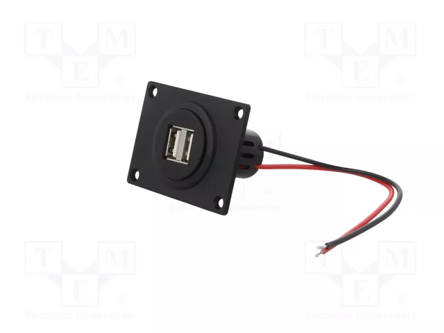 PRO CAR Alimentador USB con 2 puertos USB A, Negro
