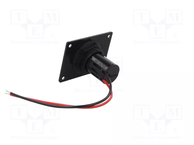 PRO CAR Alimentador USB con 2 puertos USB A, Negro
