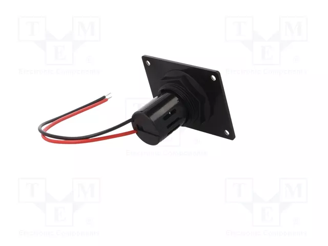 PRO CAR Alimentador USB con 2 puertos USB A, Negro