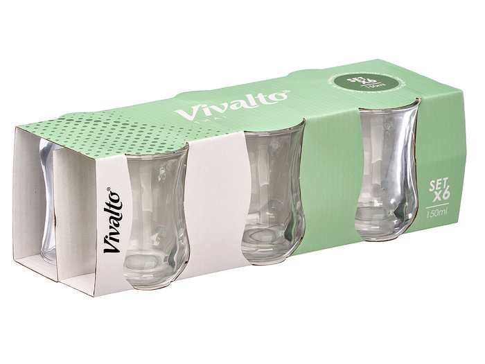 Vivalto Set 6 Jarras Pequeñas para Té 150 ml Vidrio Transparente 29.5x10x12 cm (Set de 12)