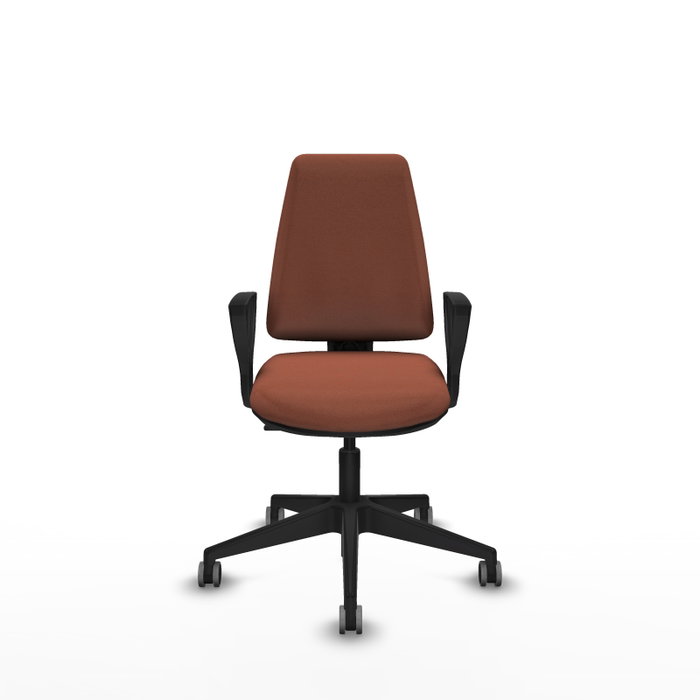 PIQUERAS Y CRESPO Silla de oficina Elche Marrón con brazos fijos PIQUERAS Y CRESPO Silla de oficina Elche Marrón con brazos fijos